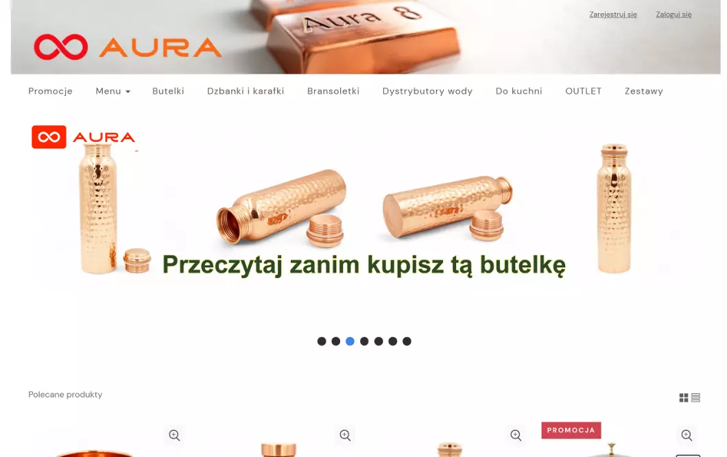 Zrzut ekranu strony Aura 8